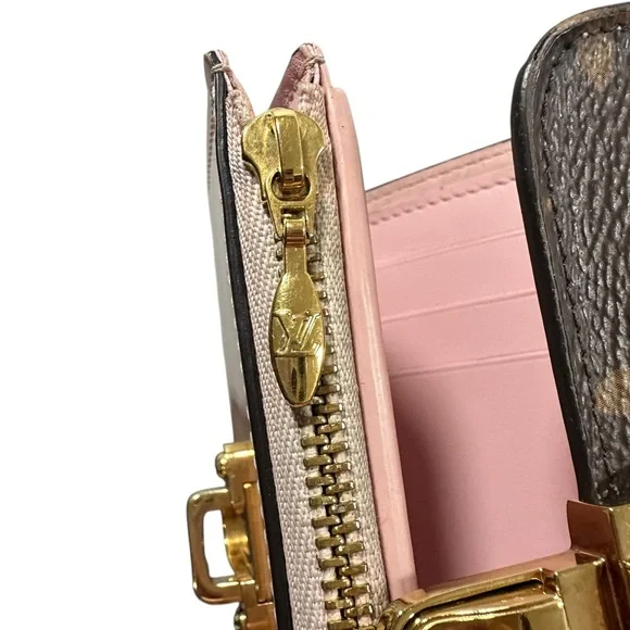 Louis Vuitton Ballerine Pink & Monogram Leather Cherrywood Compact Bifold Wallet - Picture 6 of 15